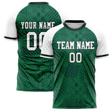 Custom Kelly Green White Pattern Soccer Jersey