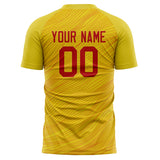 Custom Gold Red Pattern Soccer Jersey