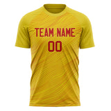 Custom Gold Red Pattern Soccer Jersey