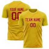 Custom Gold Red Pattern Soccer Jersey