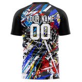 Custom Black White Pattern Soccer Jersey