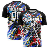 Custom Black White Pattern Soccer Jersey