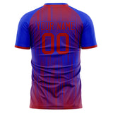 Custom Blue Red Pattern Soccer Jersey