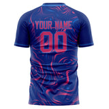 Custom Royal Pink Pattern Soccer Jersey