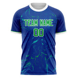 Custom Royal Kelly Green Pattern Soccer Jersey