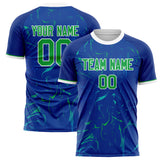 Custom Royal Kelly Green Pattern Soccer Jersey