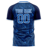 Custom Navy White Pattern Soccer Jersey