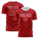 Custom Red White Pattern Soccer Jersey