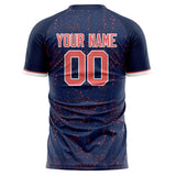 Custom Navy Pink Pattern Soccer Jersey