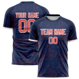 Custom Navy Pink Pattern Soccer Jersey