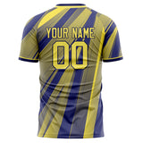 Custom Yellow Royal Pattern Soccer Jersey