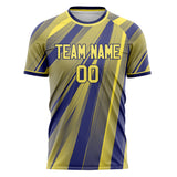 Custom Yellow Royal Pattern Soccer Jersey