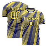 Custom Yellow Royal Pattern Soccer Jersey