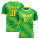 Custom Green Yellow Pattern Soccer Jersey