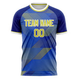 Custom Royal Yellow Pattern Soccer Jersey