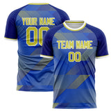 Custom Royal Yellow Pattern Soccer Jersey