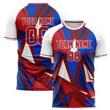 Custom Red White Pattern Soccer Jersey