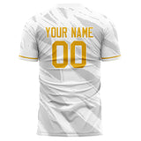 Custom White Gold Pattern Soccer Jersey