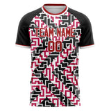 Custom Red Black Pattern Soccer Jersey