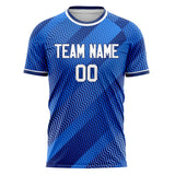 Custom Blue White Pattern Soccer Jersey