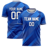 Custom Blue White Pattern Soccer Jersey