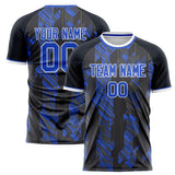 Custom Black Royal Pattern Soccer Jersey