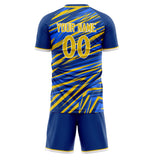 Custom Blue Gold GeometricalPattern Soccer Set