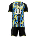 Custom Gray Yellow GeometricalPattern Soccer Set