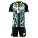 Custom Gray Yellow GeometricalPattern Soccer Set