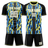 Custom Gray Yellow GeometricalPattern Soccer Set