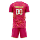 Custom Pink Gold GeometricalPattern Soccer Set