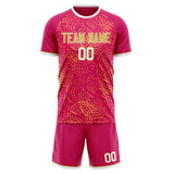 Custom Pink Gold GeometricalPattern Soccer Set