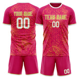 Custom Pink Gold GeometricalPattern Soccer Set