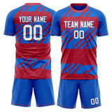 Custom Royal Red GeometricalPattern Soccer Set
