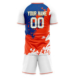 Custom White Red GeometricalPattern Soccer Set