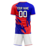 Custom Royal Red GeometricalPattern Soccer Set