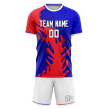 Custom Royal Red GeometricalPattern Soccer Set