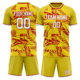 Custom Yellow Red GeometricalPattern Soccer Set