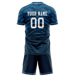 Custom Navy Blue GeometricalPattern Soccer Set