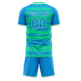 Custom Blue Teal GeometricalPattern Soccer Set