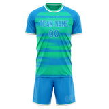 Custom Blue Teal GeometricalPattern Soccer Set