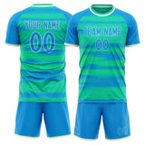 Custom Blue Teal GeometricalPattern Soccer Set