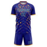Custom Purple Blue GeometricalPattern Soccer Set