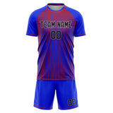 Custom Blue Red GeometricalPattern Soccer Set