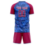 Custom Blue Red GeometricalPattern Soccer Set