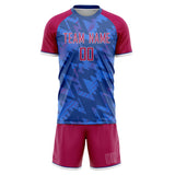 Custom Blue Red GeometricalPattern Soccer Set