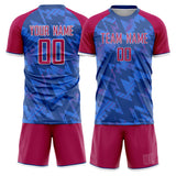 Custom Blue Red GeometricalPattern Soccer Set