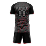 Custom Gray Black GeometricalPattern Soccer Set