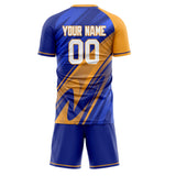 Custom Blue Orange GeometricalPattern Soccer Set