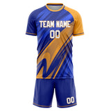 Custom Blue Orange GeometricalPattern Soccer Set